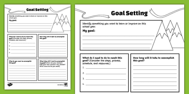 FREE Goal Setting Graphic Organizer for 6th-8th Grade