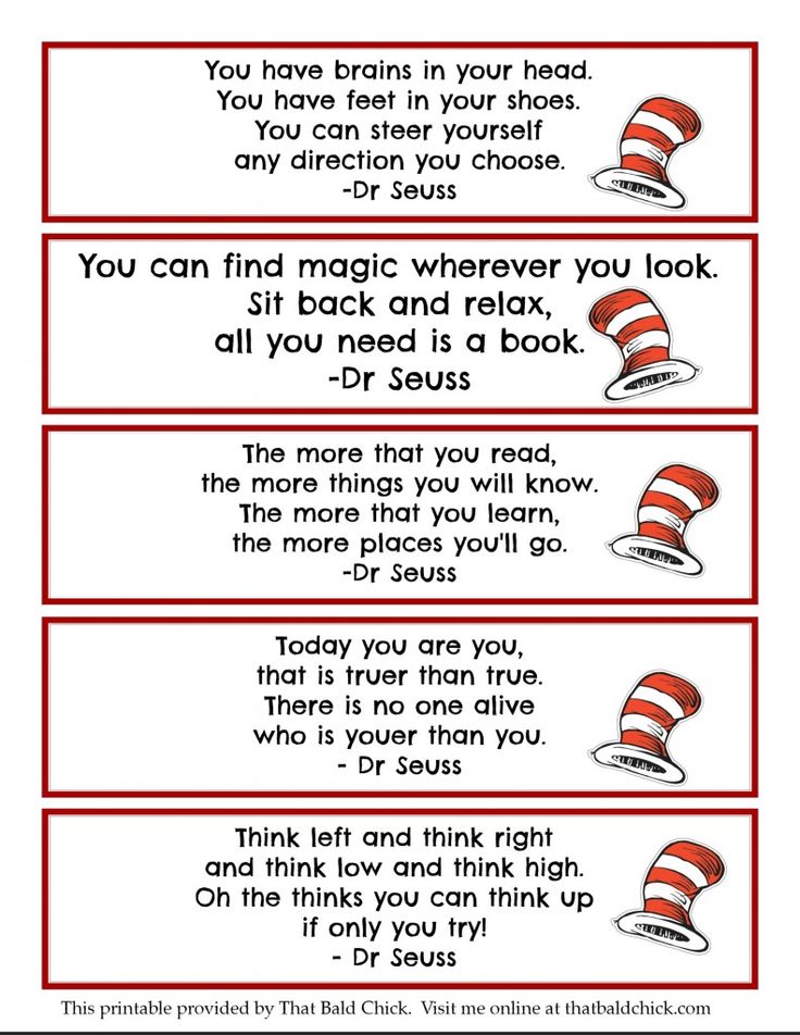 free printable quote bookmarks - Google Search | Dr seuss ...