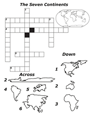 Seven Continents Crossword! | Worksheet 