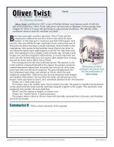 seventh grade reading worksheet
