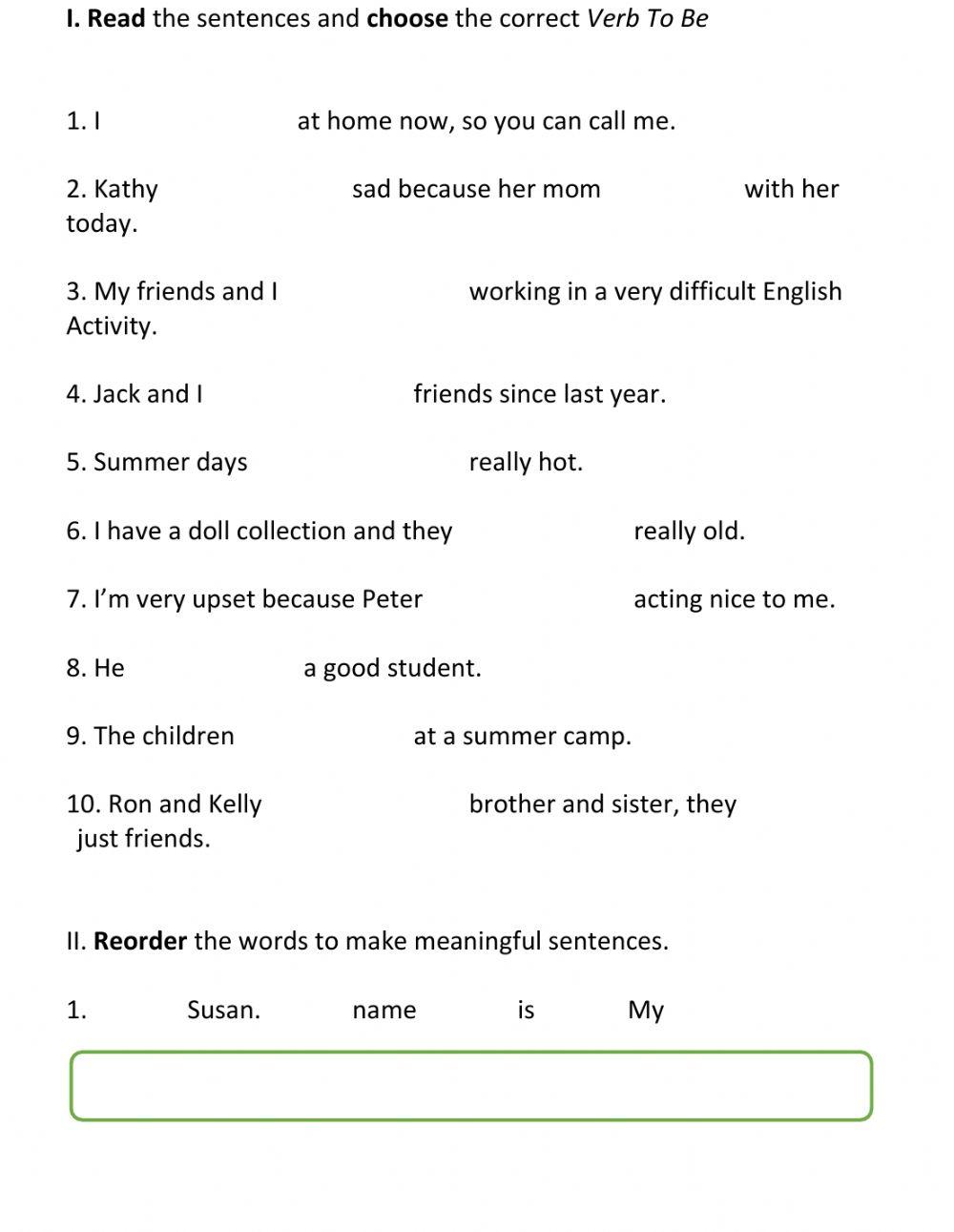 Seventh grade worksheet  