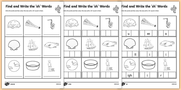 sh Phonics Worksheets - Differentiated Worksheet Pack