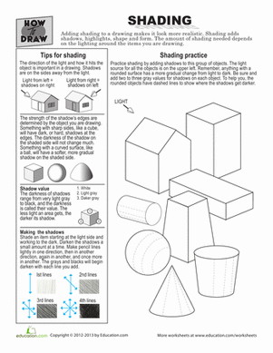 How to Draw Shading | Worksheet 