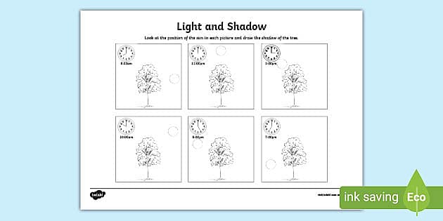 Light and Shadow Worksheet (teacher made) - Twinkl
