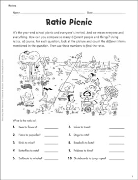 Ratios &  Proportion Worksheets, Printable Charts, Activities ...