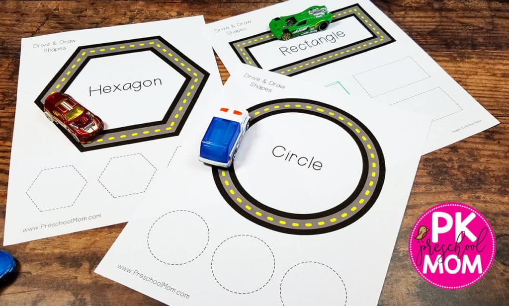 Shape Activities for Preschoolers: Drive &  Trace - Preschool Mom