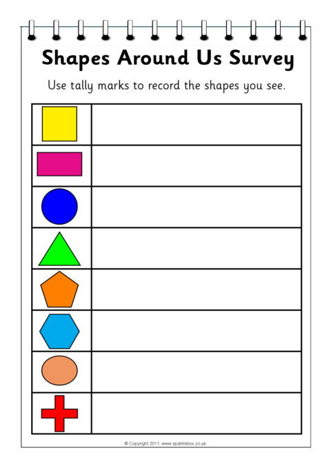 Shapes Hunt and Survey Worksheets (SB5067) - SparkleBox