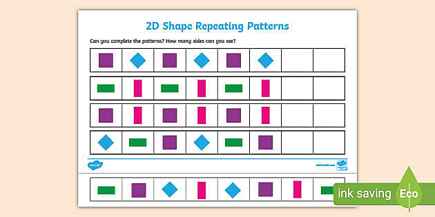 ? Shapes with 4 Sides 2D Shape Repeating Patterns Activity