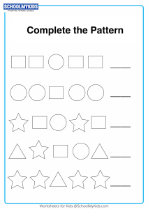 Draw the Missing Shape Pattern worksheet for Kindergarten,First ...