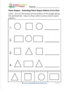 shape patterns worksheet for preschoolers