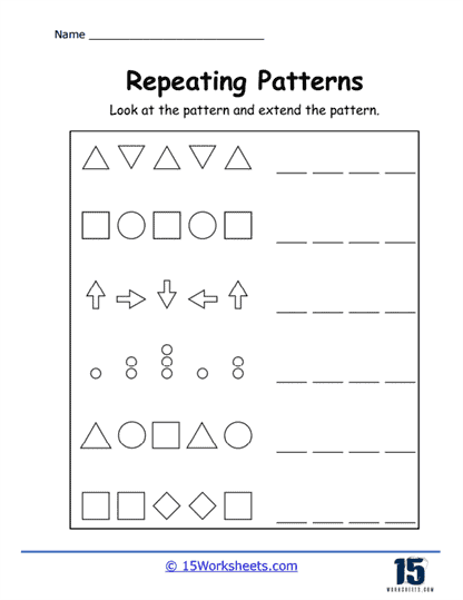 Shape Patterns | Worksheet | Education.com - Worksheets Library