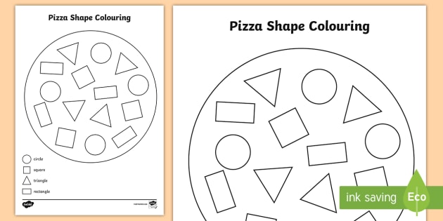 Shape Pizza Colouring Activity (teacher made) 