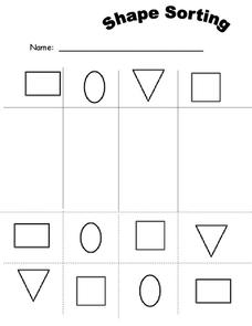 Shape Sorting Worksheet for Pre-K - Kindergarten | Lesson Planet