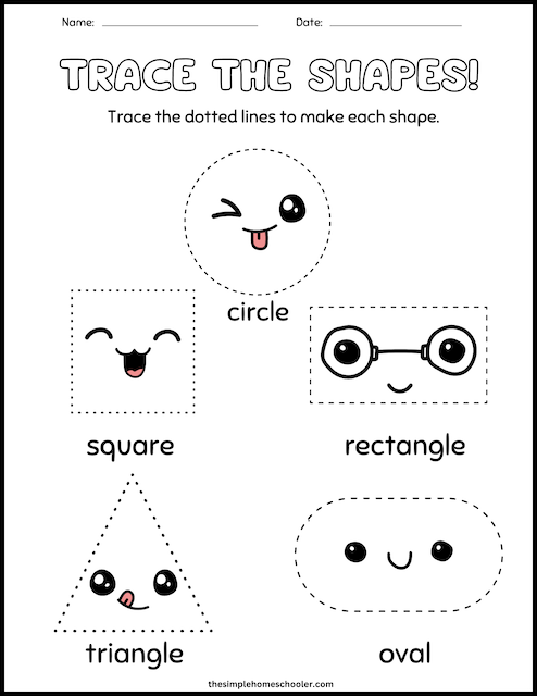 18 Free Tracing Shapes Worksheets For Preschoolers - The Simple ...