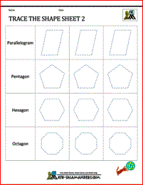 Shape Tracing Worksheets Kindergarten