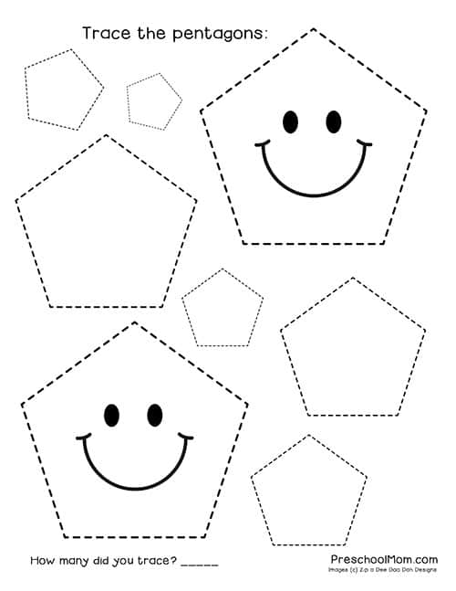 Shape Tracing Worksheets - Preschool Mom