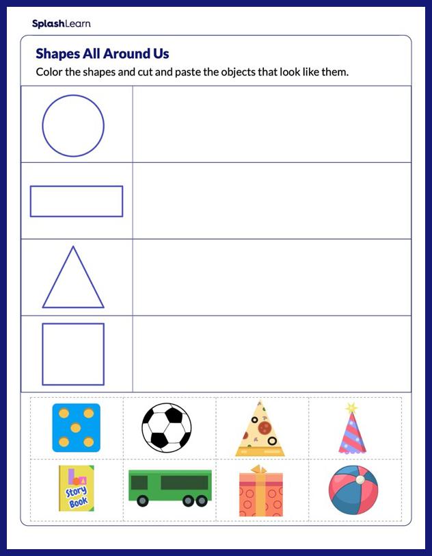 Geometry Worksheets for 1st Graders Online - SplashLearn