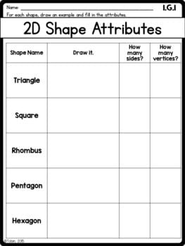 1st Grade Geometry Math Worksheets - Elementary Nest