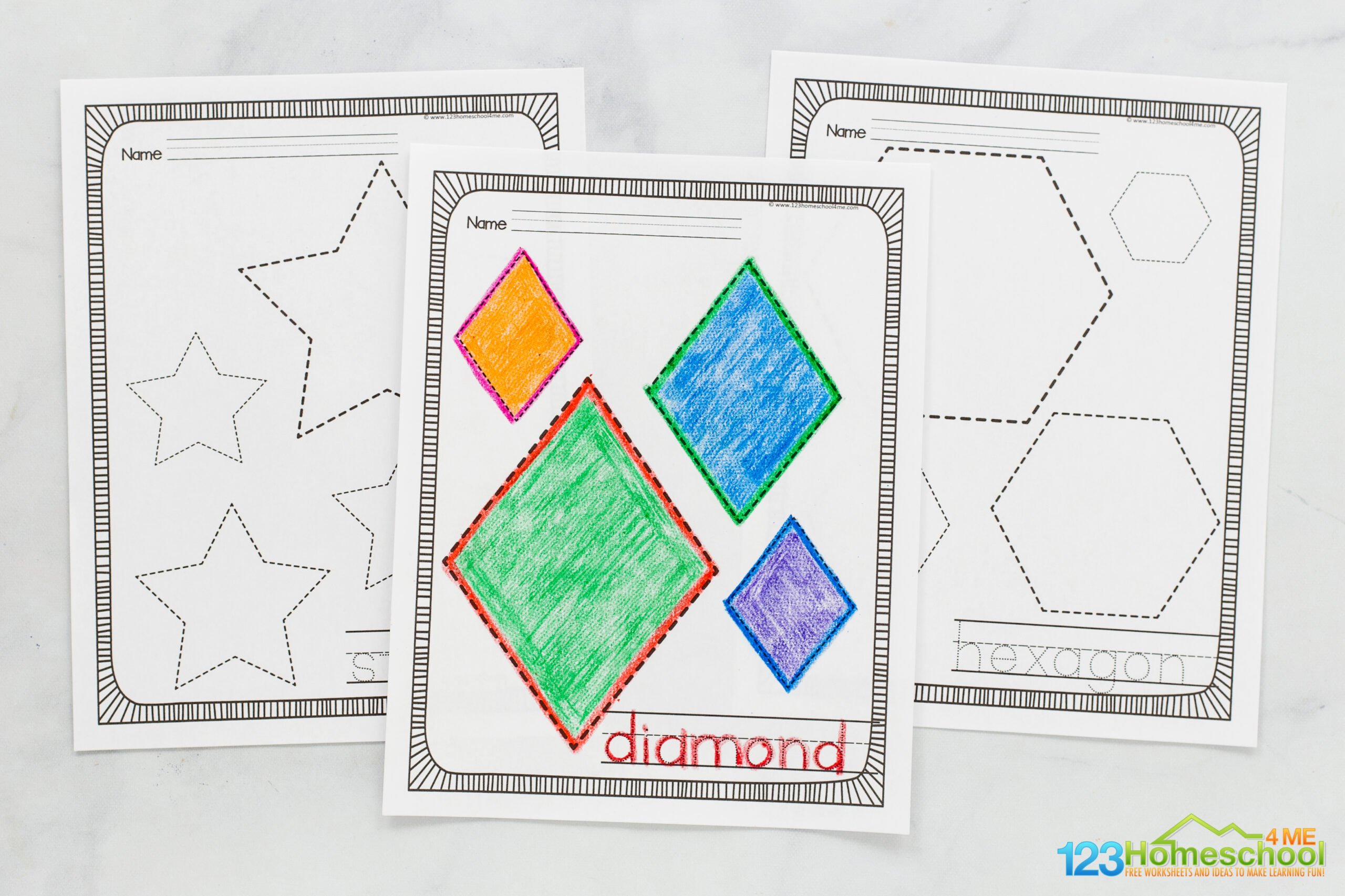 ???? FREE Printable Shapes for Kids Worksheets