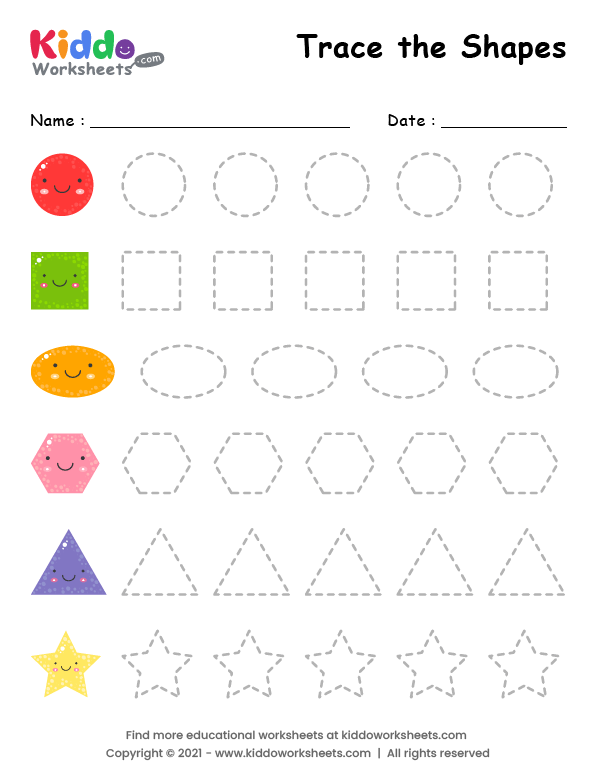 Free Printable Tracing Shapes Worksheet Worksheet - kiddoworksheets