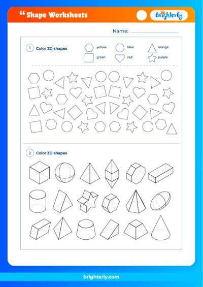 Free Printable Shapes Worksheets for Kids [PDFs] Brighterly.com