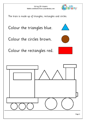 shape worksheet year 1