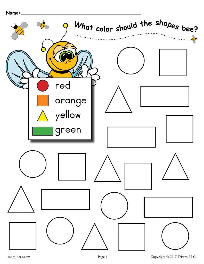 shapes coloring worksheet