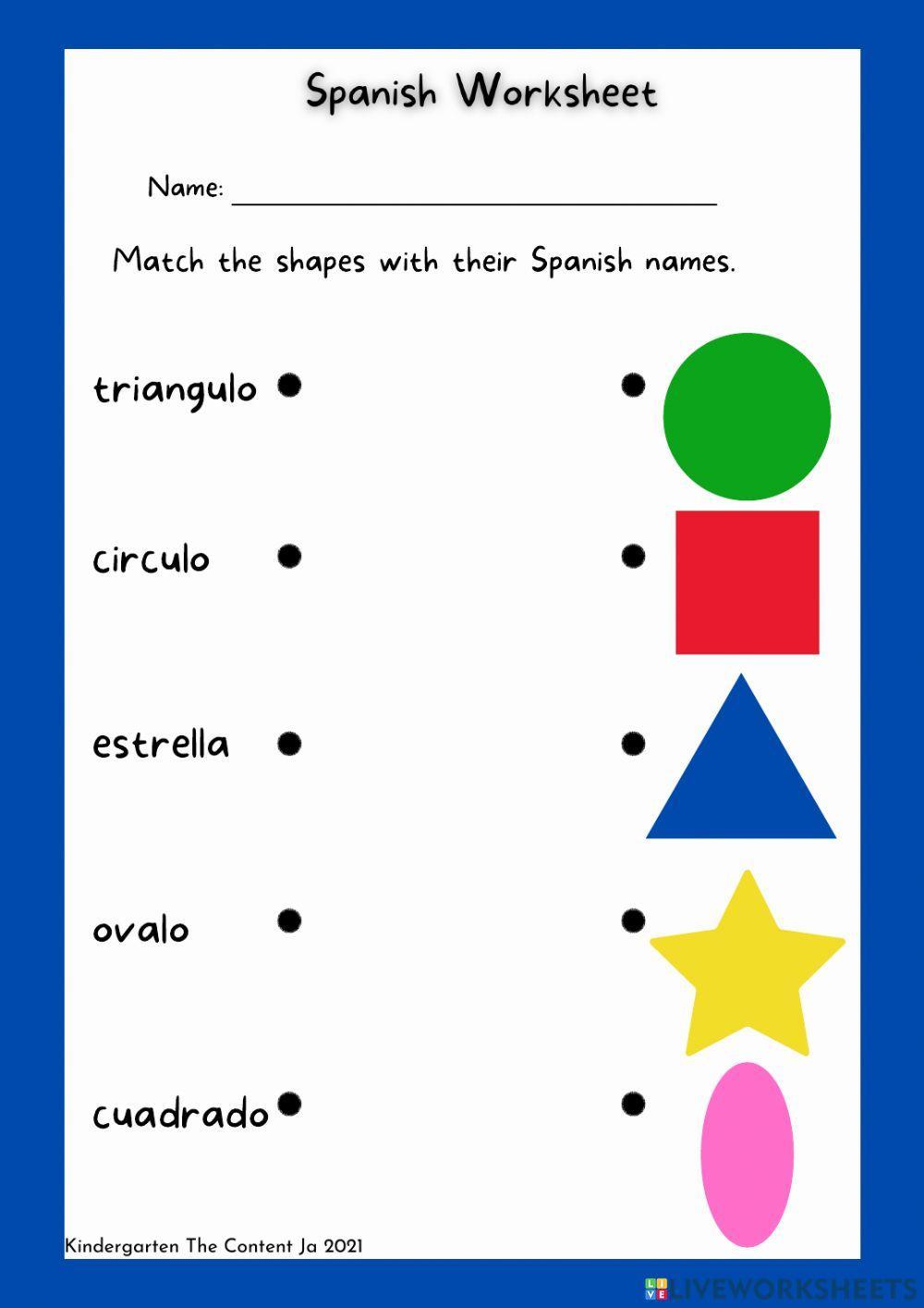Free shapes in spanish worksheet, Download Free shapes in spanish