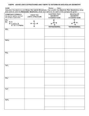 shapes of molecules worksheet