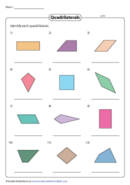 Identifying and Naming 2D Shapes Worksheets