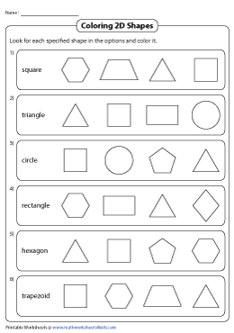 shapes worksheet for 2nd