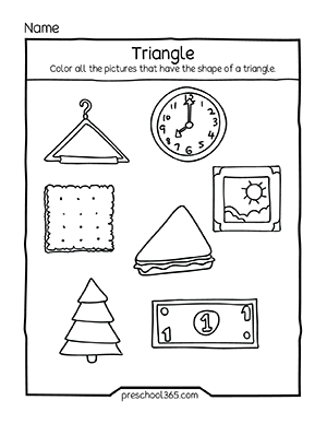 shapes worksheet for pre