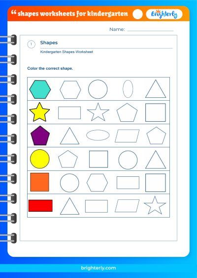 shapes worksheet for preschool