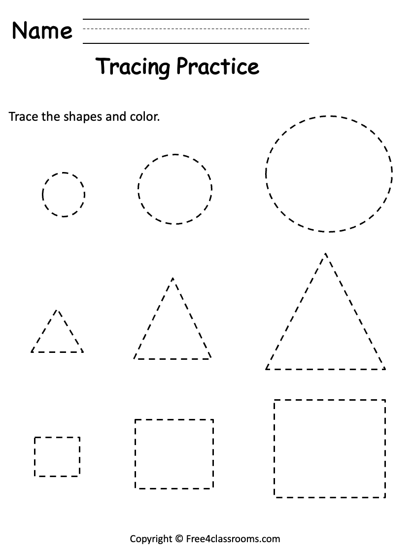 Free Shape Worksheet For Preschool - Trace - Free Worksheets ...