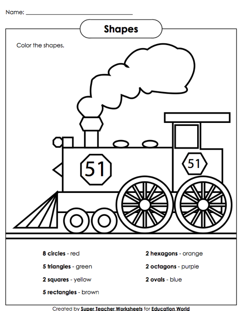 shapes worksheet year 2