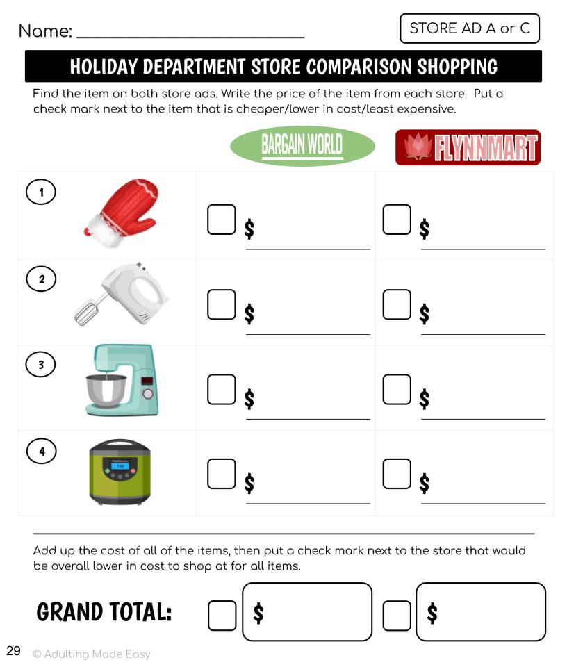 Free shop math worksheet, Download Free shop math worksheet png images