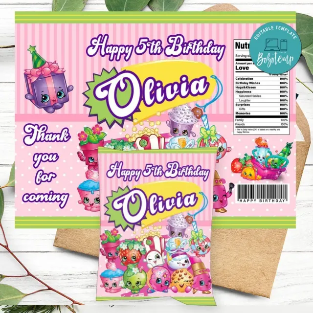 Shopkins Birthday Party Chip Bag Digital File DIY | Bobotemp ...