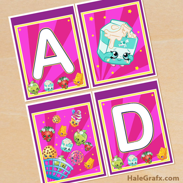 FREE Printable Shopkins Alphabet Banner Pack - Worksheets Library