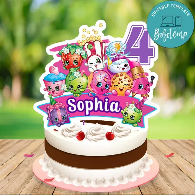 Shopkins Birthday Cake Topper Template Printable | Bobotemp ...