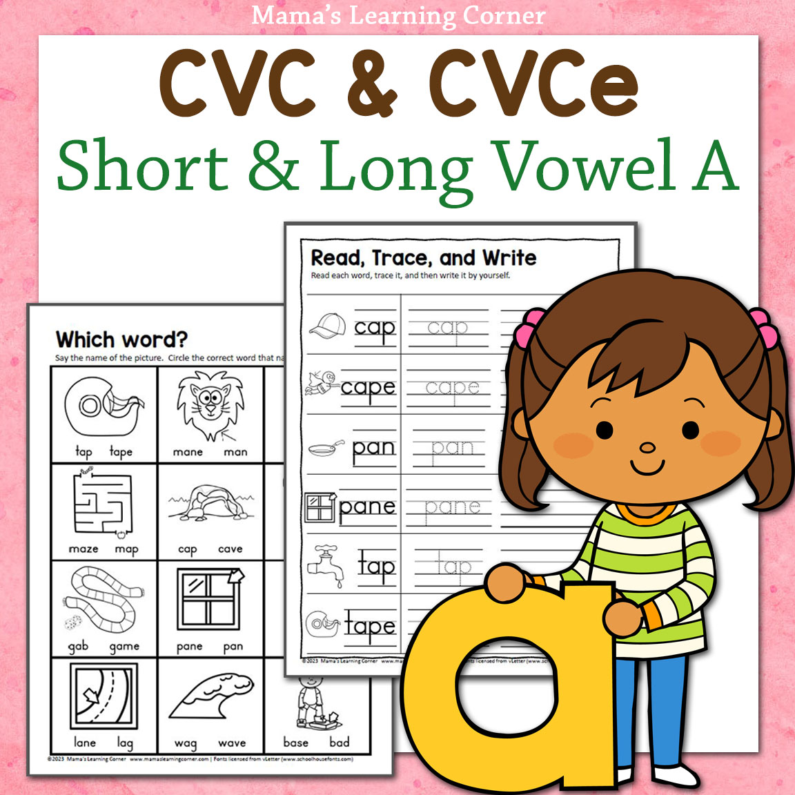 Short A and Long A Worksheet Packet - Mamas Learning Corner