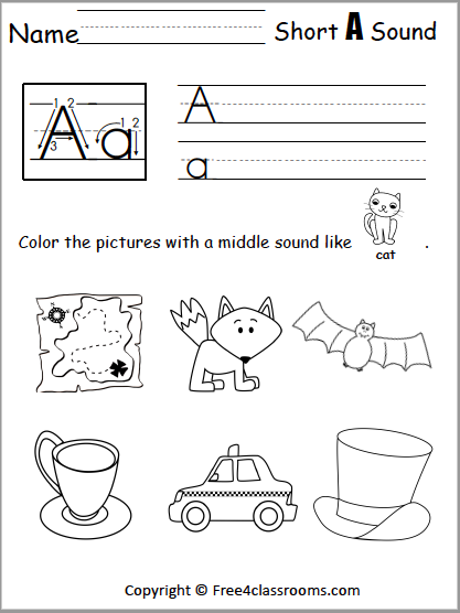 short a sounds worksheet