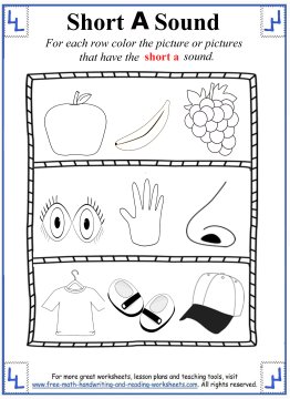 short a sounds worksheet