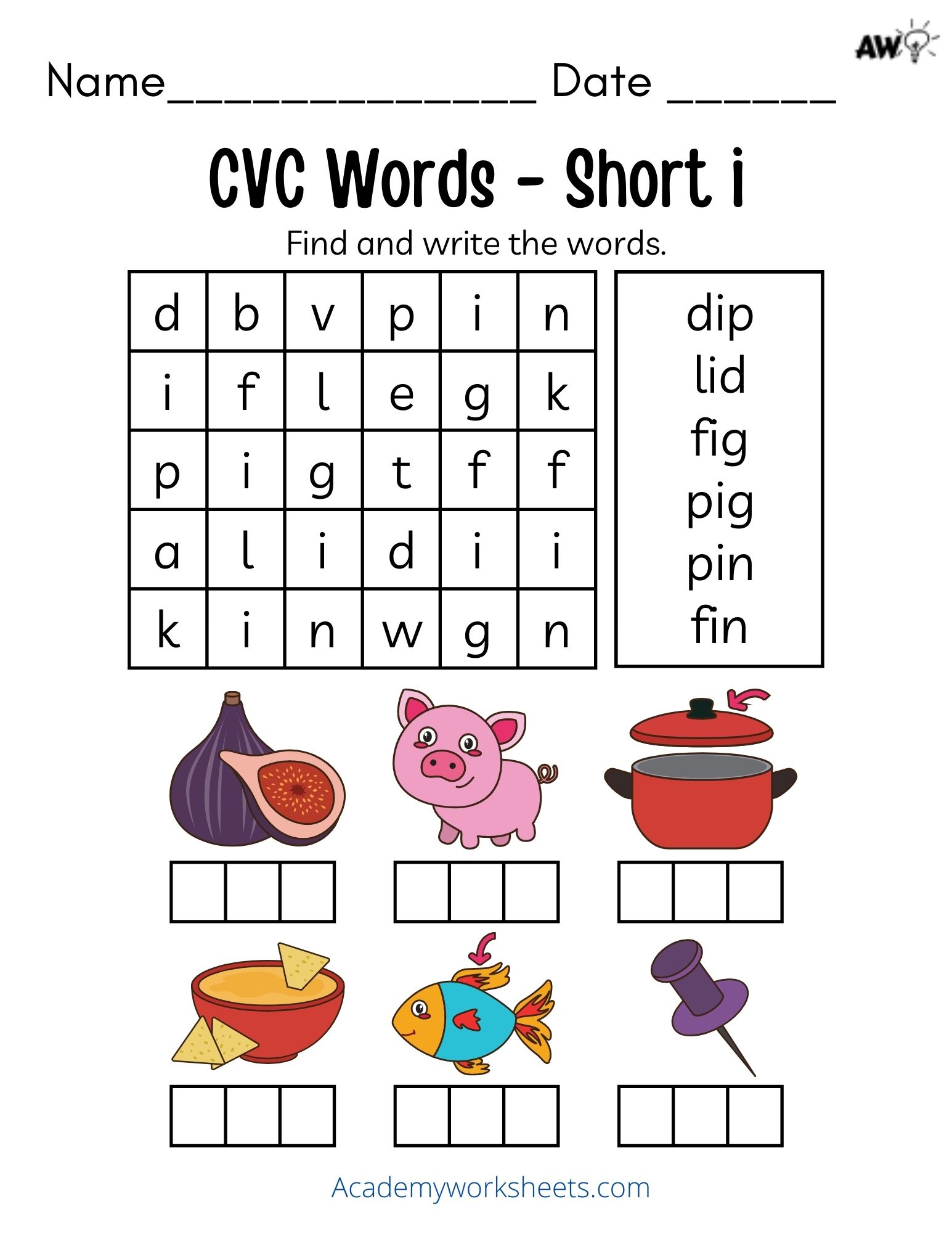 short a vowel worksheet