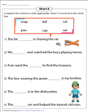 Short Vowel Worksheets - Middle Sounds | Teach Starter