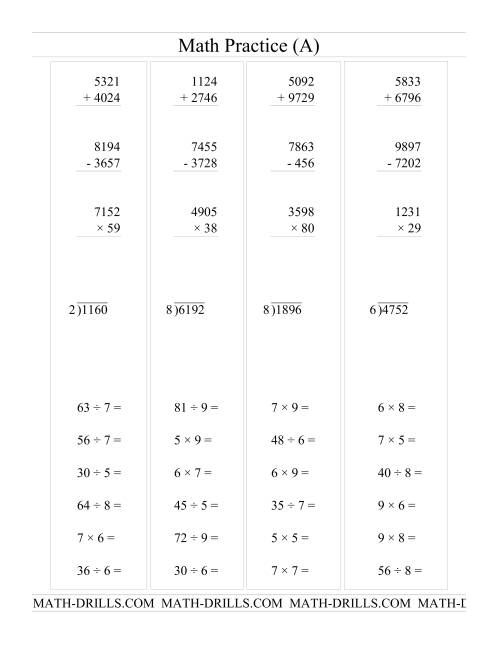 All Operations with Long and Short Questions (A)