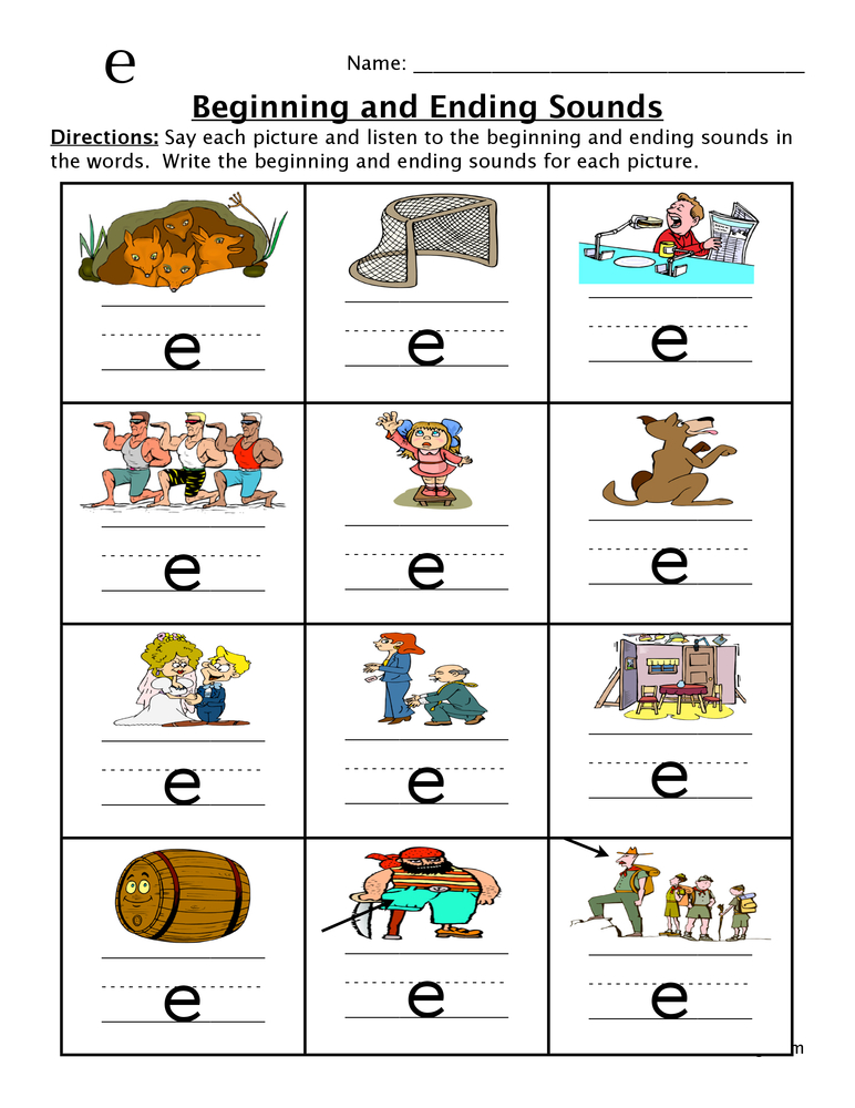 short e sound worksheet