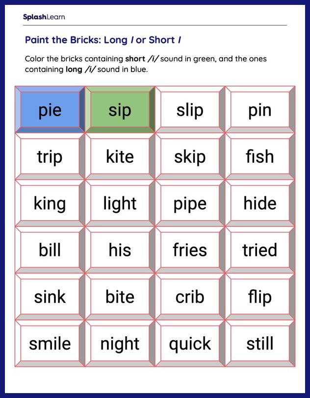 short i sound worksheet
