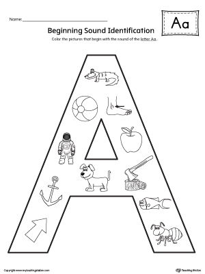 short letter a worksheet