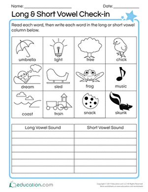 Long &  Short Vowel Check-in | Interactive Worksheet 