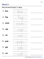 short o worksheet